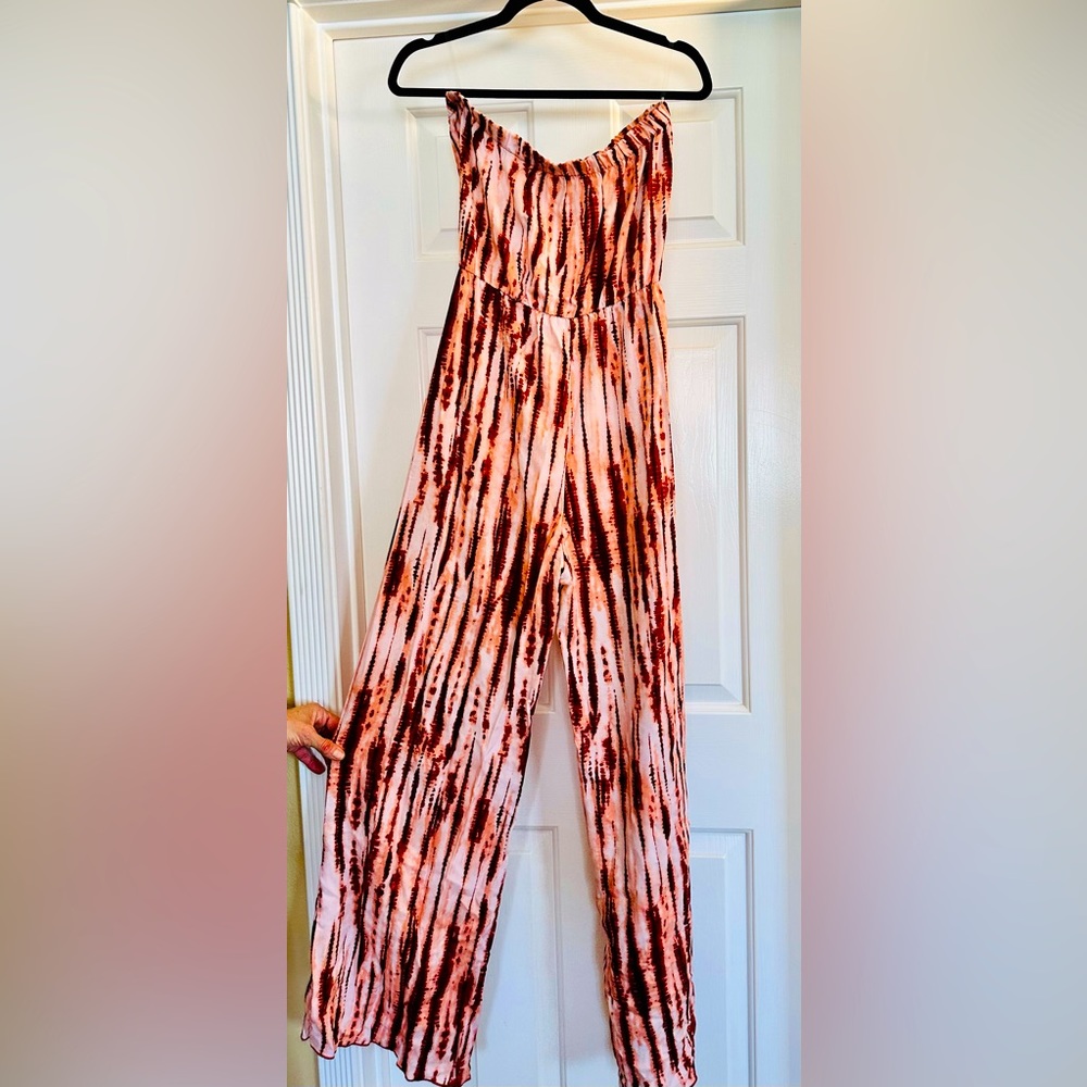 Lani California Strapless Striped Jumpsuit